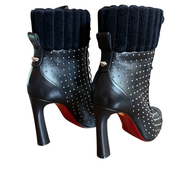 Christian Louboutin Calfskin Studded Dakita 100 Lace Up Booties EU 36 US 6 - Picture 5 of 13